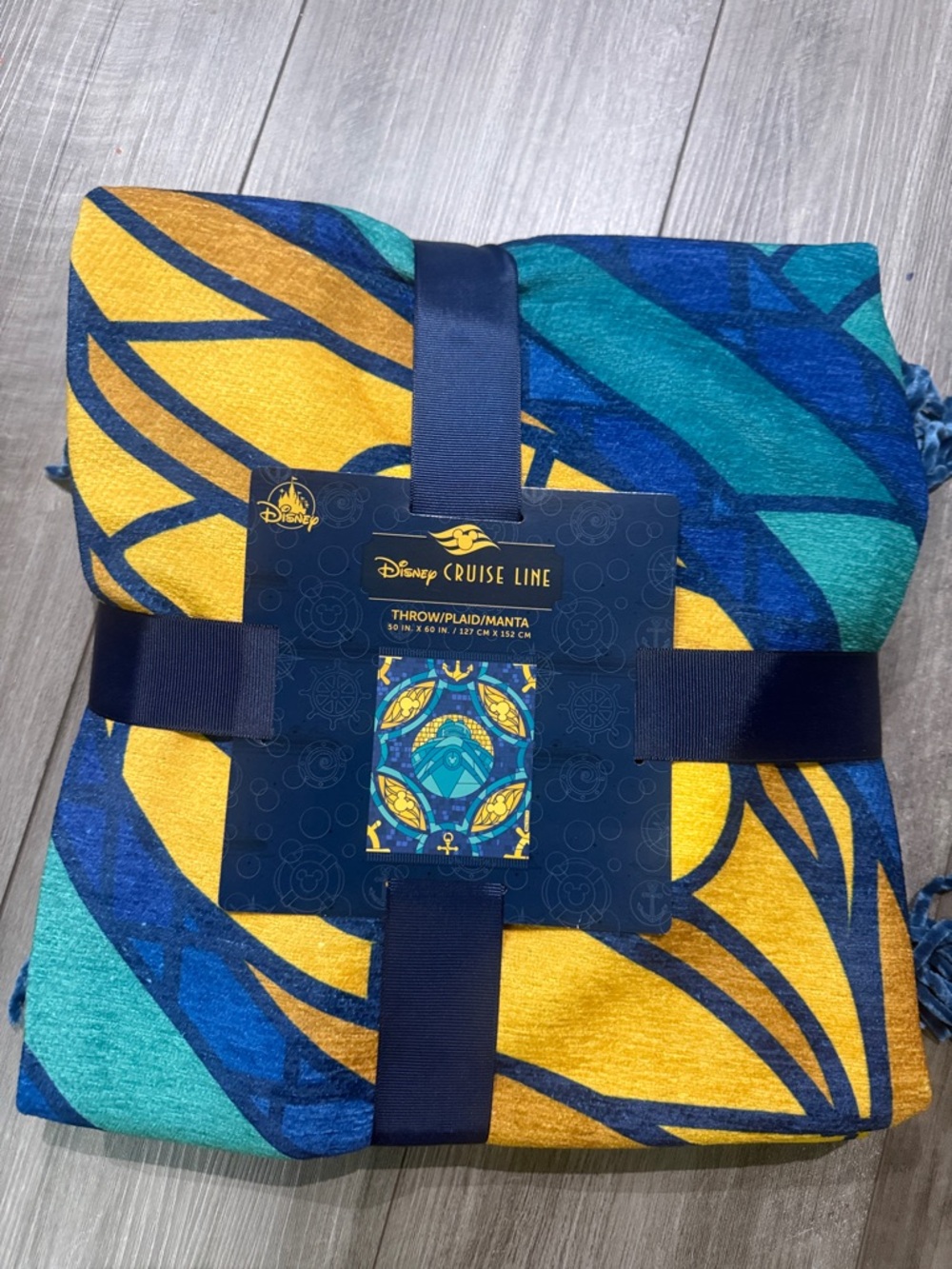 Disney Blue Teal and Yellow Cruise Blanket